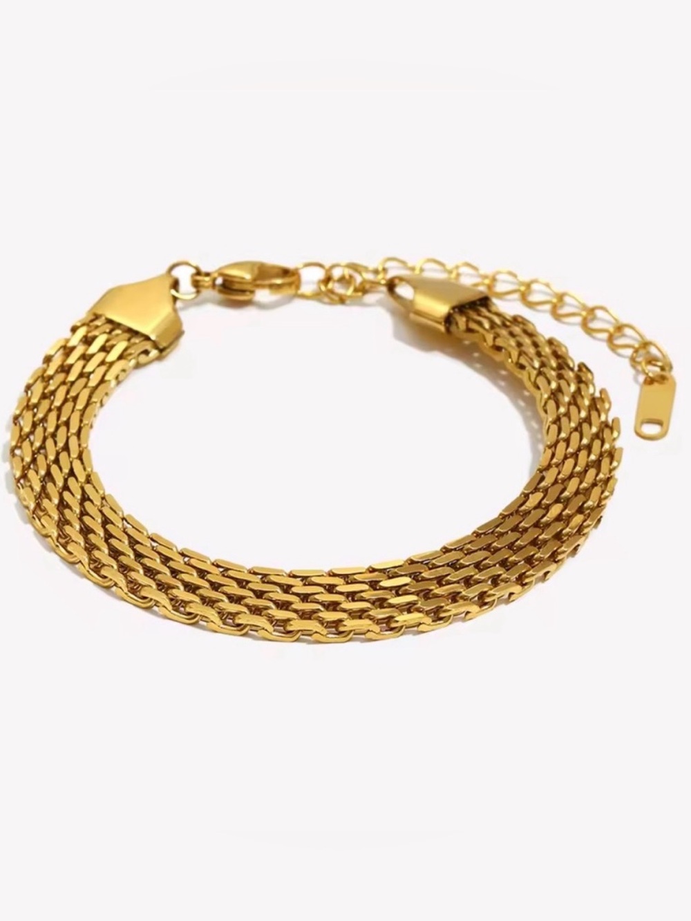 Cuban Chain Bracelet, Unisex Stainless Steel Gold-Plated Waterproof Jewelry. - Picture 5 of 7